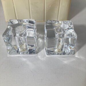 Dept 56 Acrylic Ice Cube‎ Salt & Pepper Shakers Pair Clear NOB